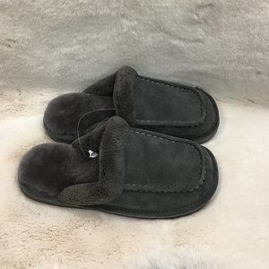 Nuknuuk Men's Leather Slippers | Grey | Size 8